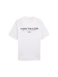TOM TAILOR Men + T-Shirt marineblau/weiß