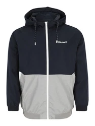 Jack & Jones Plus Jacke JJERUSH nachtblau/hellgrau/weiß
