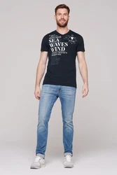 CAMP DAVID T-Shirt nachtblau/weiß