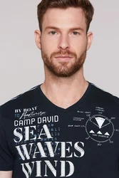 CAMP DAVID T-Shirt nachtblau/weiß