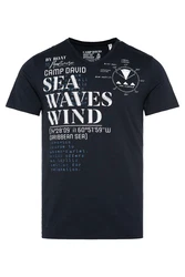 CAMP DAVID T-Shirt nachtblau/weiß