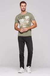 CAMP DAVID T-Shirt camel / braun / grün / weiß