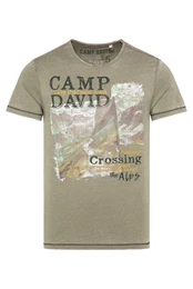 T-Shirt camel / braun / grn / wei