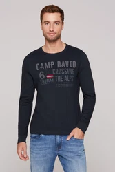CAMP DAVID Sweatshirt mit Prints und Stickereien navy / hellblau / rot / weiß