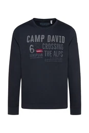 Sweatshirt dunkelblau / hellgrau / rot