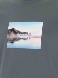 Jack & Jones Plus T-Shirt 'JORVESTERBRO' nachtblau/hellblau/braun/weiß