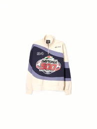 Sweatshirt beige / rot / schwarz / wei