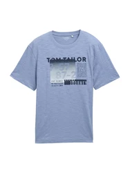 TOM TAILOR T-Shirt taubenblau/dunkelblau/grau