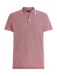 TOMMY HILFIGER Poloshirt karminrot/weiß