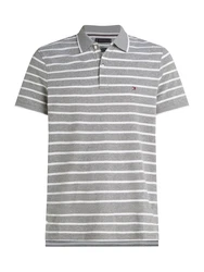 TOMMY HILFIGER Poloshirt grau/weiß