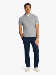 TOMMY HILFIGER Poloshirt marineblau / grau / knallrot / weiß
