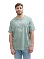 TOM TAILOR Men + T-Shirt pastellgrün/weiß