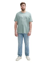 TOM TAILOR Men + T-Shirt pastellgrün/weiß