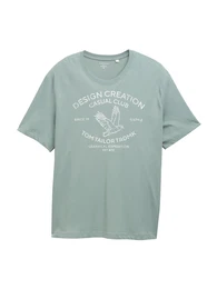TOM TAILOR Men + T-Shirt pastellgrn / wei