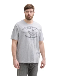 TOM TAILOR Men + T-Shirt dunkelblau / hellgrau