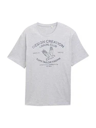 TOM TAILOR Men + T-Shirt dunkelblau / hellgrau