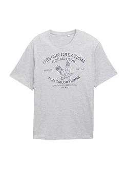 TOM TAILOR Men + T-Shirt dunkelblau / hellgrau