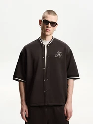 Bershka Hemd dunkelbraun/weiß