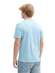TOM TAILOR DENIM T-Shirt hellblau/weiß