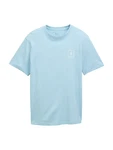 TOM TAILOR DENIM T-Shirt hellblau/weiß