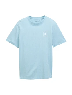 TOM TAILOR DENIM T-Shirt hellblau/weiß TOM TAILOR DENIM T-Shirt hellblau/weiß