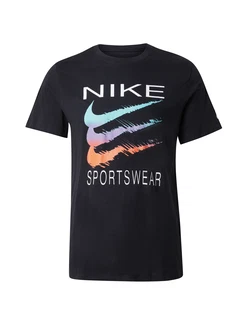 Nike Sportswear T-Shirt hellblau/orange/schwarz/weiß Nike Sportswear T-Shirt hellblau/orange/schwarz/weiß