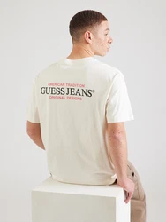 GUESS JEANS T-Shirt beige/rot/schwarz