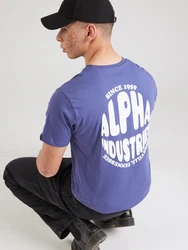 ALPHA INDUSTRIES T-Shirt violettblau/weiß