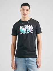 ALPHA INDUSTRIES T-Shirt türkis/flieder/schwarz/weiß