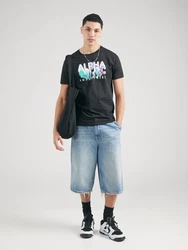 ALPHA INDUSTRIES T-Shirt türkis/flieder/schwarz/weiß