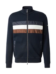 Sweatjacke dunkelblau / braun / wei
