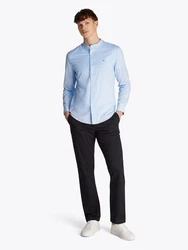 Tommy Hilfiger Langarmhemd FLEX POPLIN SOLID MAO RF SHIRT hellblau