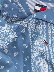 Tommy Jeans Hemd taubenblau/weiß