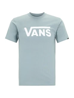 VANS T-Shirt 'CLASSIC' taubenblau/weiß