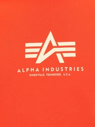Alpha Industries Rundhalsshirt Basic T neonorange/weiß