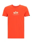 Alpha Industries Rundhalsshirt Basic T neonorange/weiß