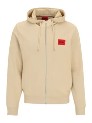 HUGO Sweatshirt Herren Sweatjacke Daple212 beige / rot / schwarz