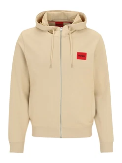 HUGO Sweatshirt Herren Sweatjacke Daple212 beige / rot / schwarz