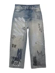 Pull&Bear Jeans taubenblau/blue denim/dunkelgrau/schwarz