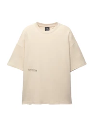 T-Shirt beige / schwarz