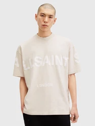 AllSaints T-Shirt 'BIGGY' hellbraun/weiß