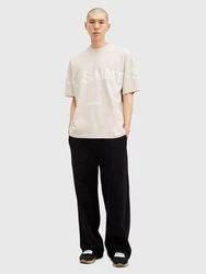 AllSaints T-Shirt 'BIGGY' hellbraun/weiß