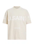 AllSaints T-Shirt 'BIGGY' hellbraun/weiß