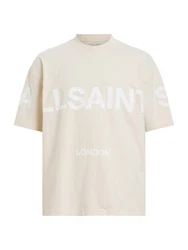 AllSaints T-Shirt 'BIGGY' hellbraun/weiß
