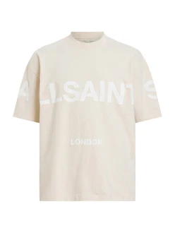 AllSaints T-Shirt 'BIGGY' hellbraun/weiß