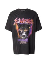 T-Shirt 'SAUVAGE-PANTHER' gelb / orange / schwarz / wei