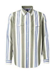 Hemd blau / sepia / offwhite