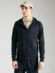 BOSS Sportsweatjacke 'Sicon Active' grau/schwarz