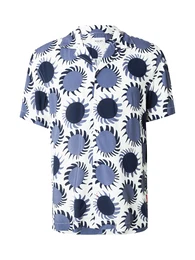 Hemd 'Hanes' blau / marine / offwhite
