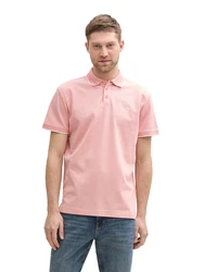 TOM TAILOR Poloshirt pfirsich/weiß